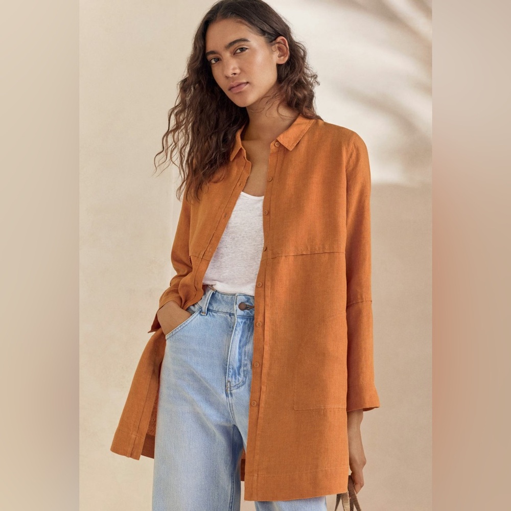 Poetry Linen LONGLINE SHIRT size 10